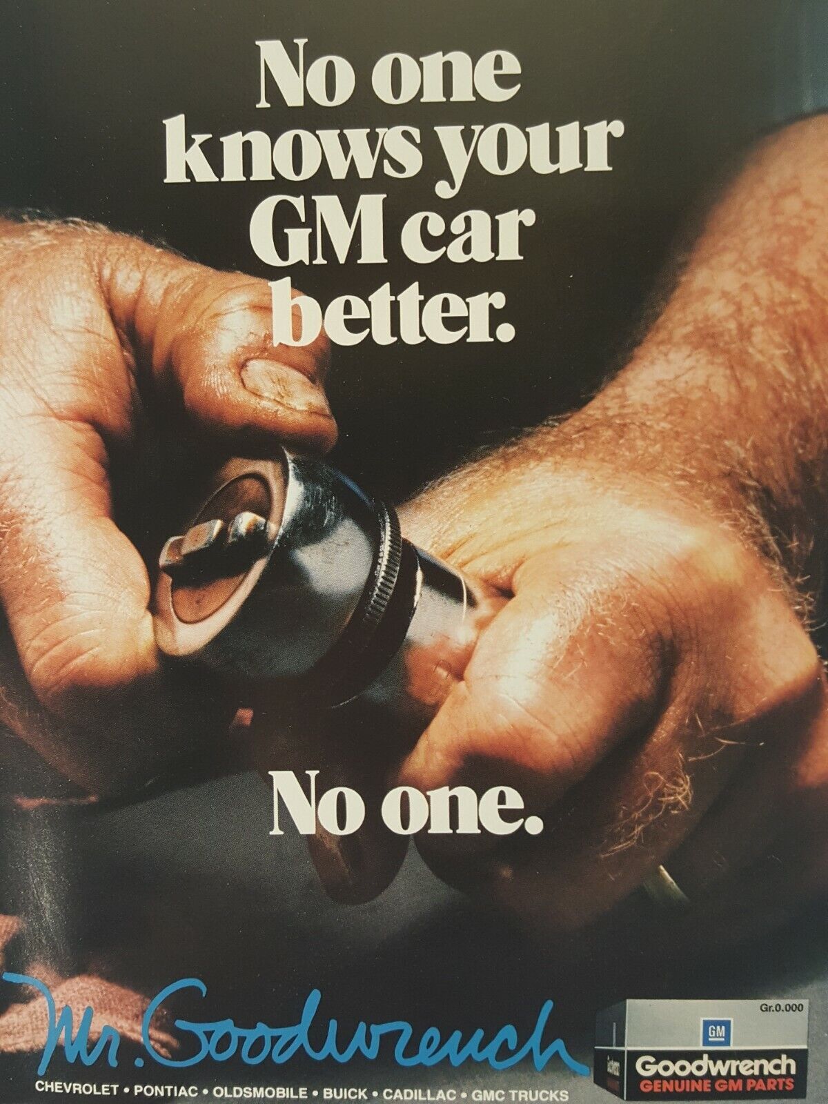 Print Ad Mr. Goodwrench No One Knows Your GM 1987 Vtg Advertising Nat Geo Mag