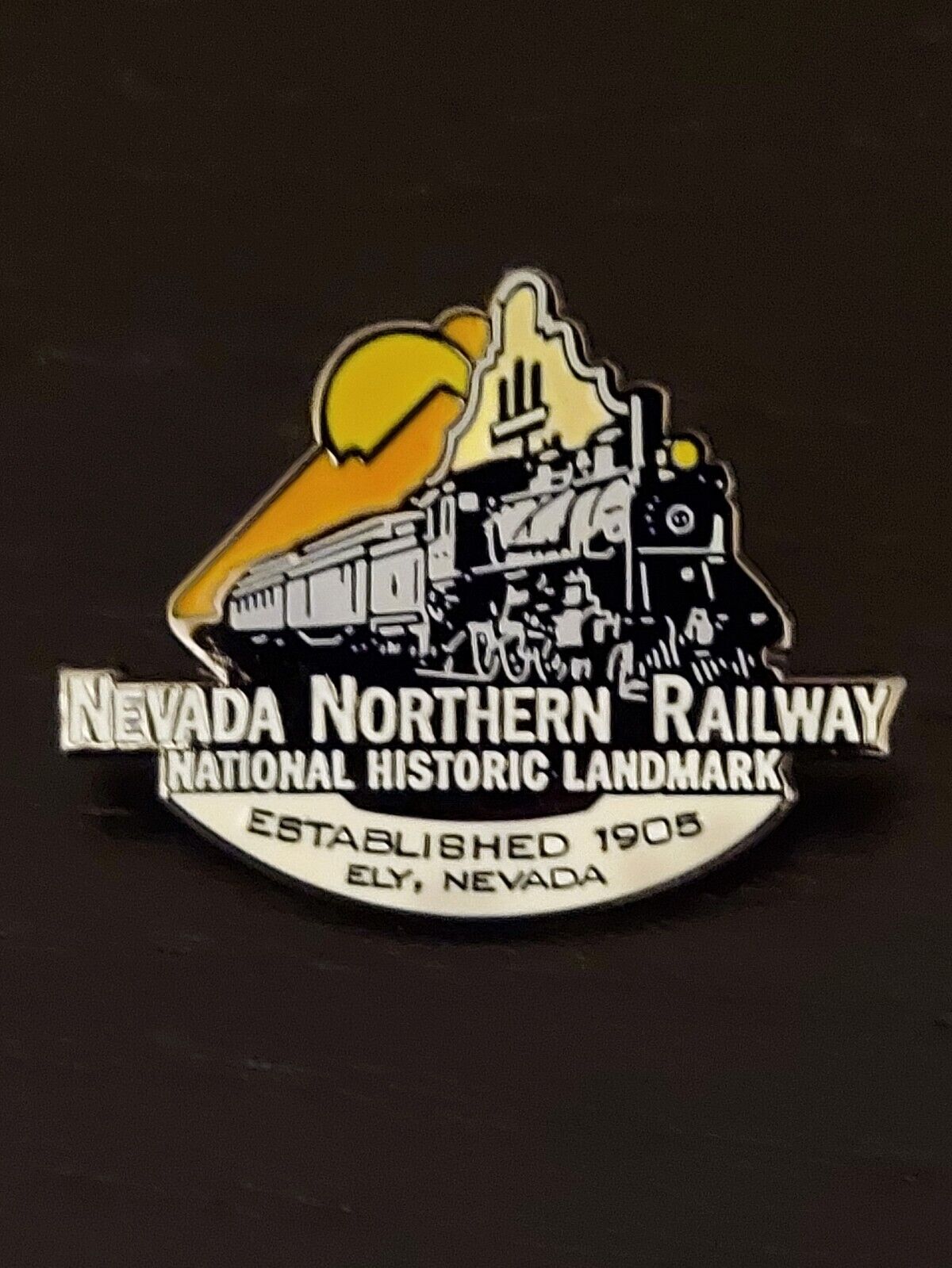 Nevada Northern Railway Railroad Train Pin, Steam Engine