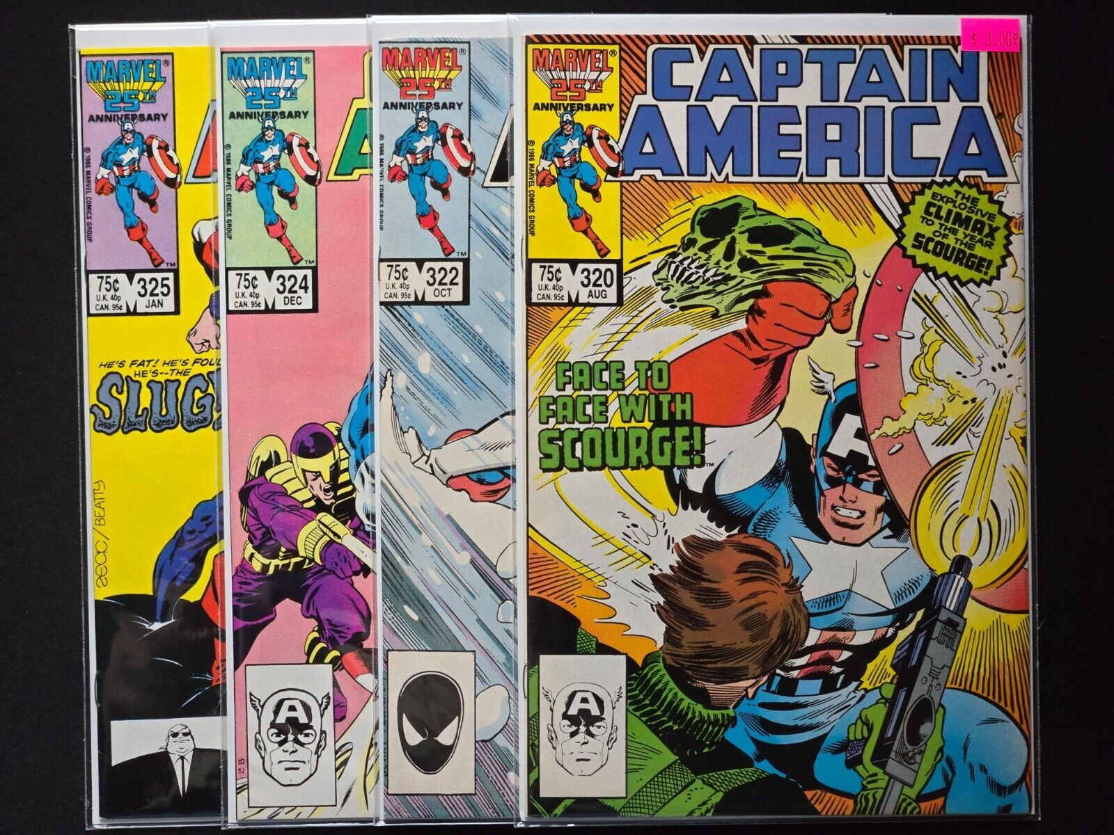 (LOT 4) Captain America #s 320 322 324 & 325 Marvel Comics 1986 Copper Age