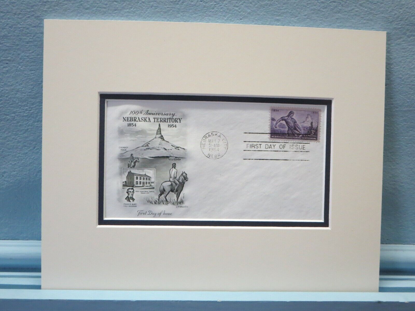 1854 - Nebraska Territory Established  & First Day Cover for 100th Anniversary 