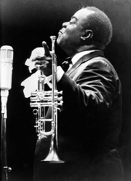 Armstrong Louis 04 08 1971 Jazz trumpeter singer USA Half profile - Old Photo