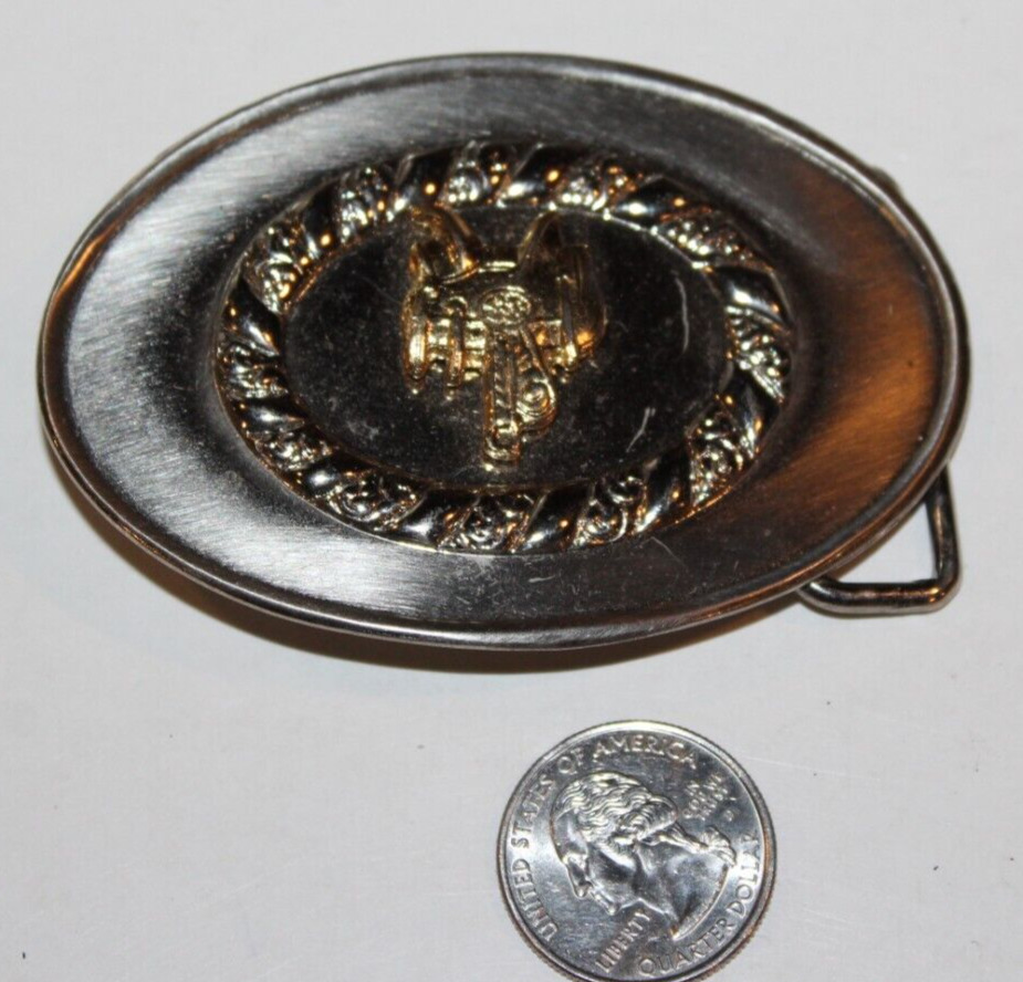 Authentic Detroit Police Obsolete Retired Sergeant Mounted Belt Buckle Horse HTF