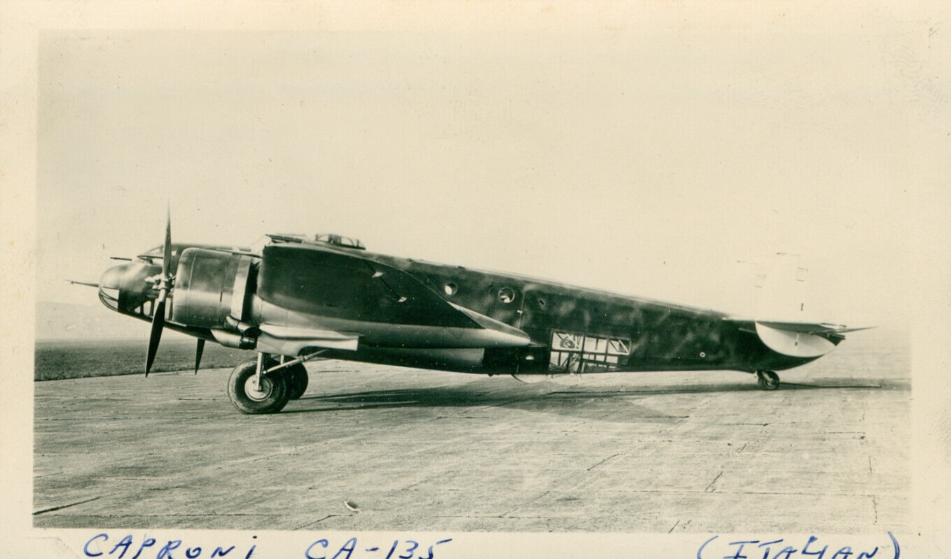 1940s WWII Airplane Photo  Italian AF Caproni CA-135