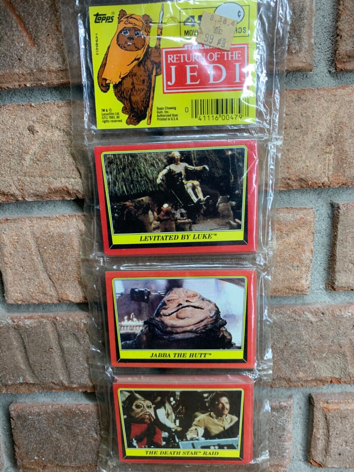 Sealed 1983 Topps Star Wars ROTJ collectible movie cards Rack Pack