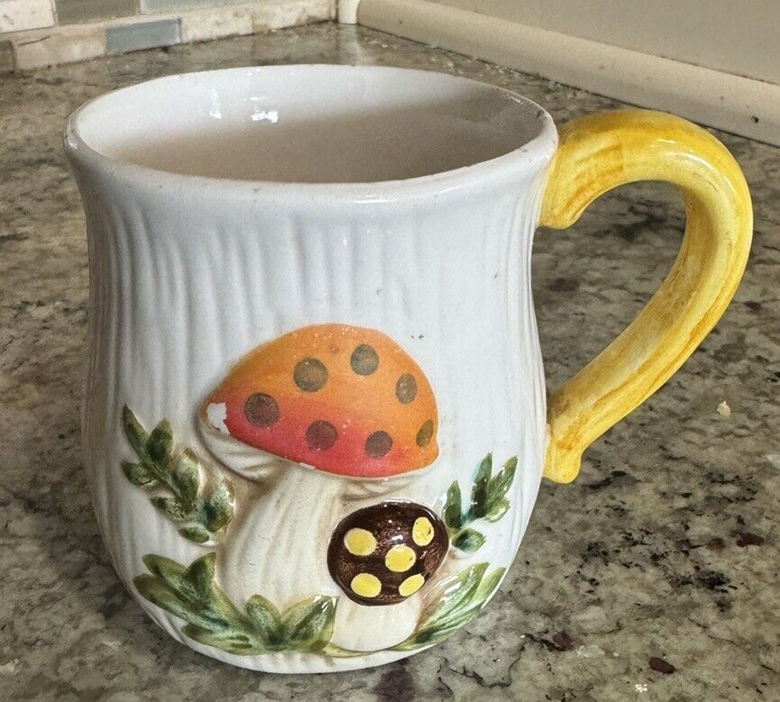 Vintage 1976 Sears Roebuck Merry Mushroom Coffee Mug Cup Ceramic