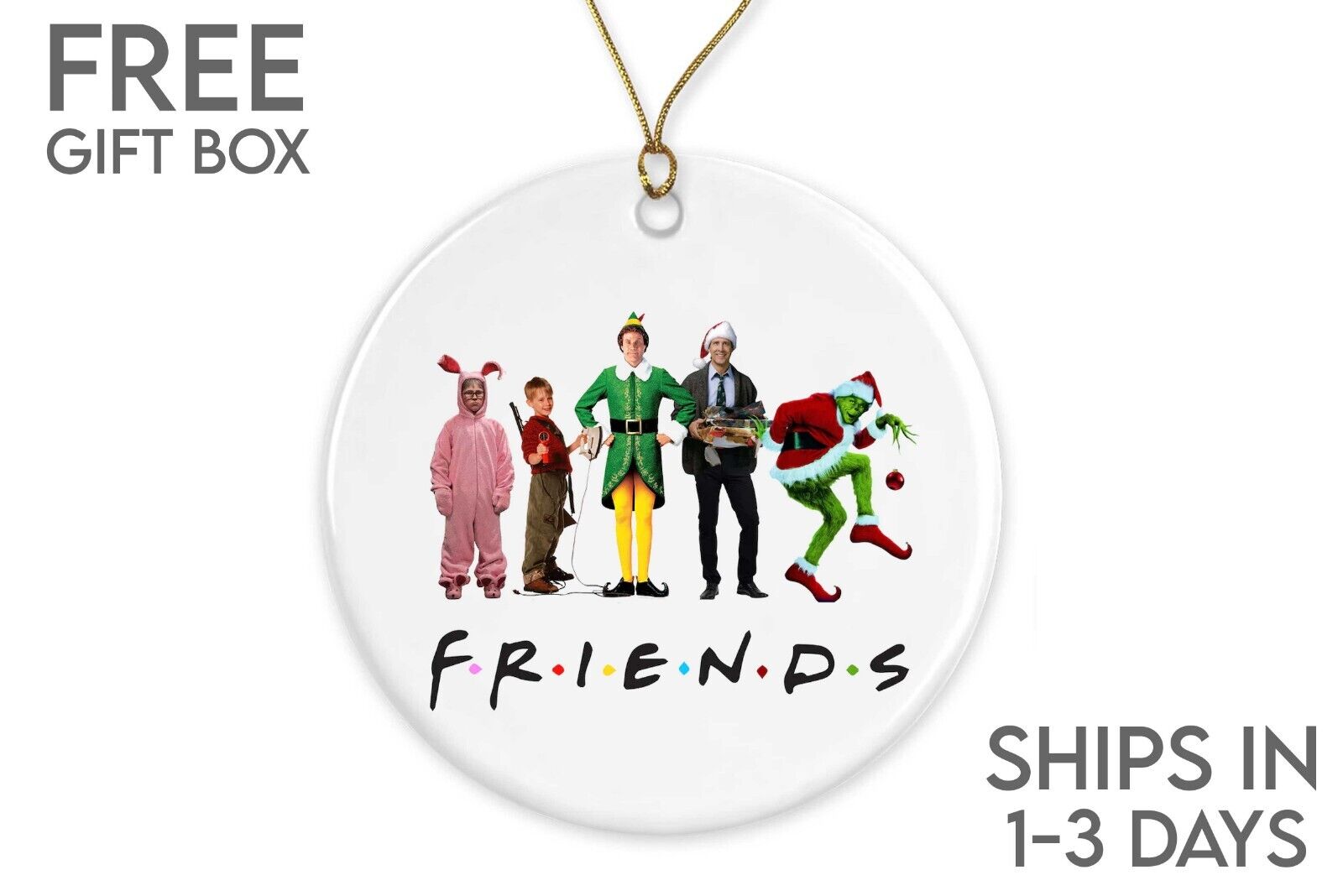 Christmas Movie Characters Friends Ornament | Funny Friends Ornament | Christmas