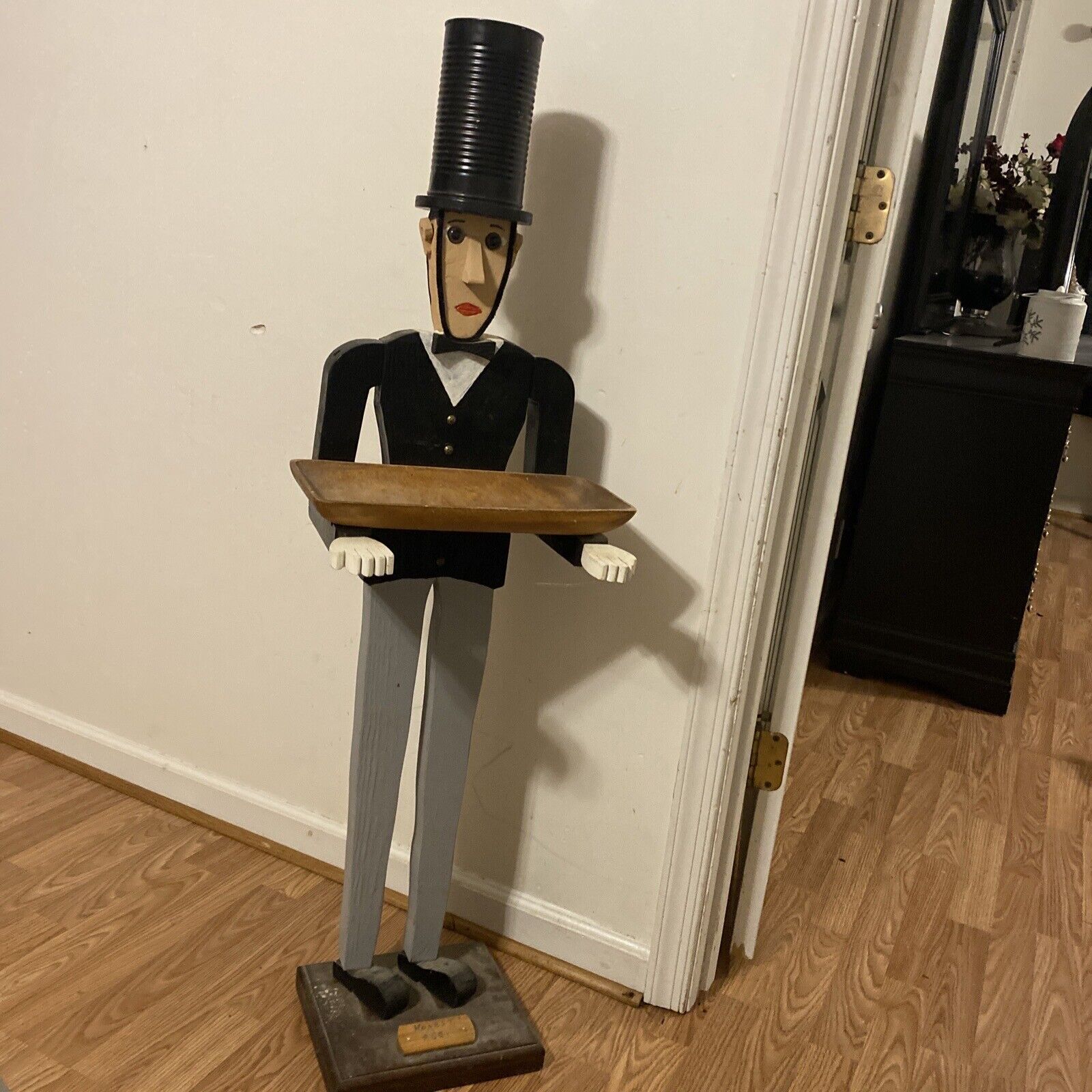 Vintage Americana Wood Carved Folk Art Honest Abe About 4ft TALL