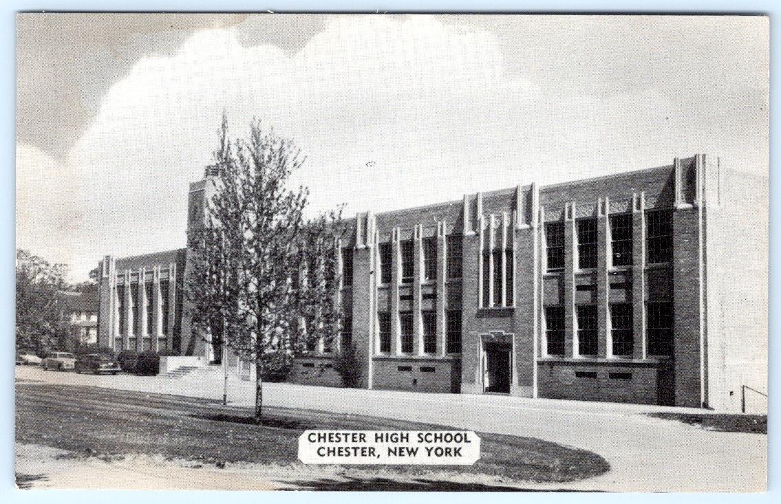 CHESTER NEW YORK HIGH SCHOOL BUILDING VINTAGE POSTCARD