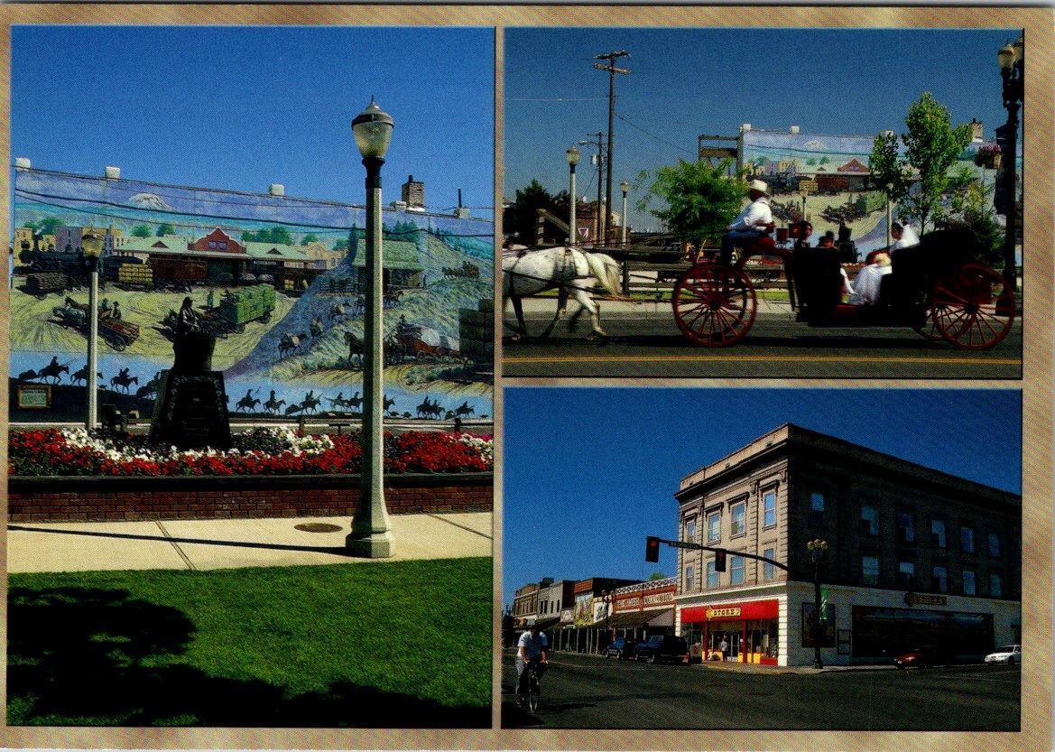 Toppenish, WA Washington  STREET SCENE~STORES~WALL MURAL Yakima Co  4X6 Postcard