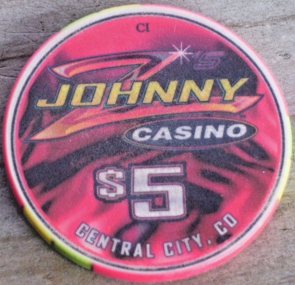 $5 GAMING CHIP FROM THE JOHNNY Z\'S CASINO CENTRAL CITY CO