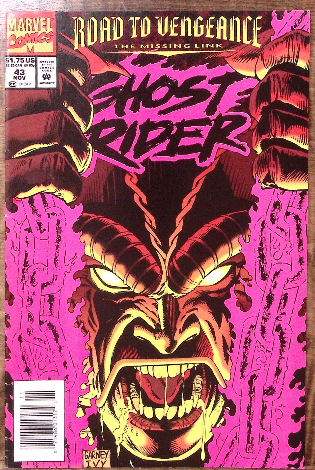 1993 GHOST RIDER NOV #43 MARVEL COMICS ROAD TO VENGEANCE THE MISSING LINK Z3584