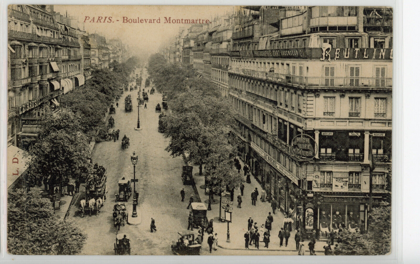 Boulevard Montmartre, 2nd / 9th arr., Paris, France, vintage 1910 postcard