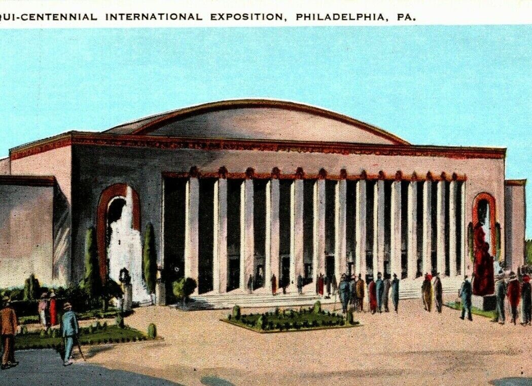 1926 Sesqui Centennial Postcard Exposition The Great 2000 Seat Auditorium 