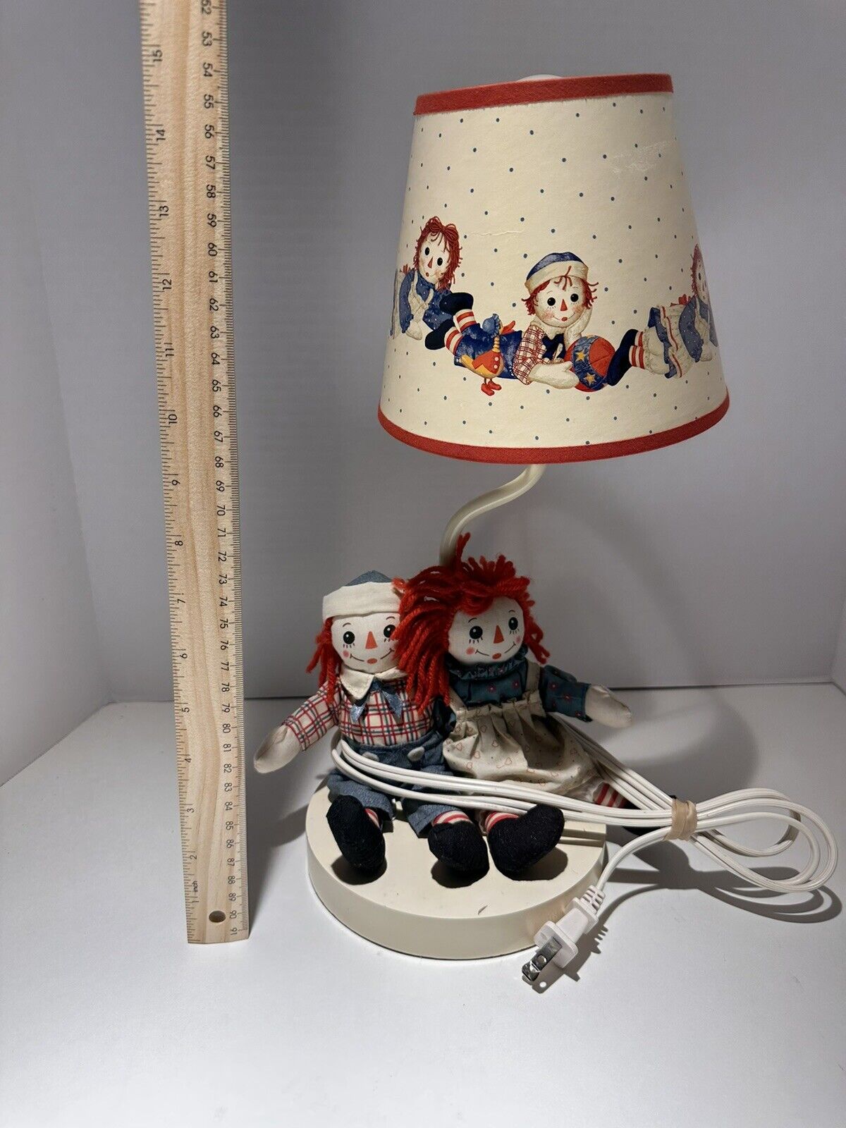 Vintage Antique Rare Raggedy Ann & Andy Lamp (with Free Book)