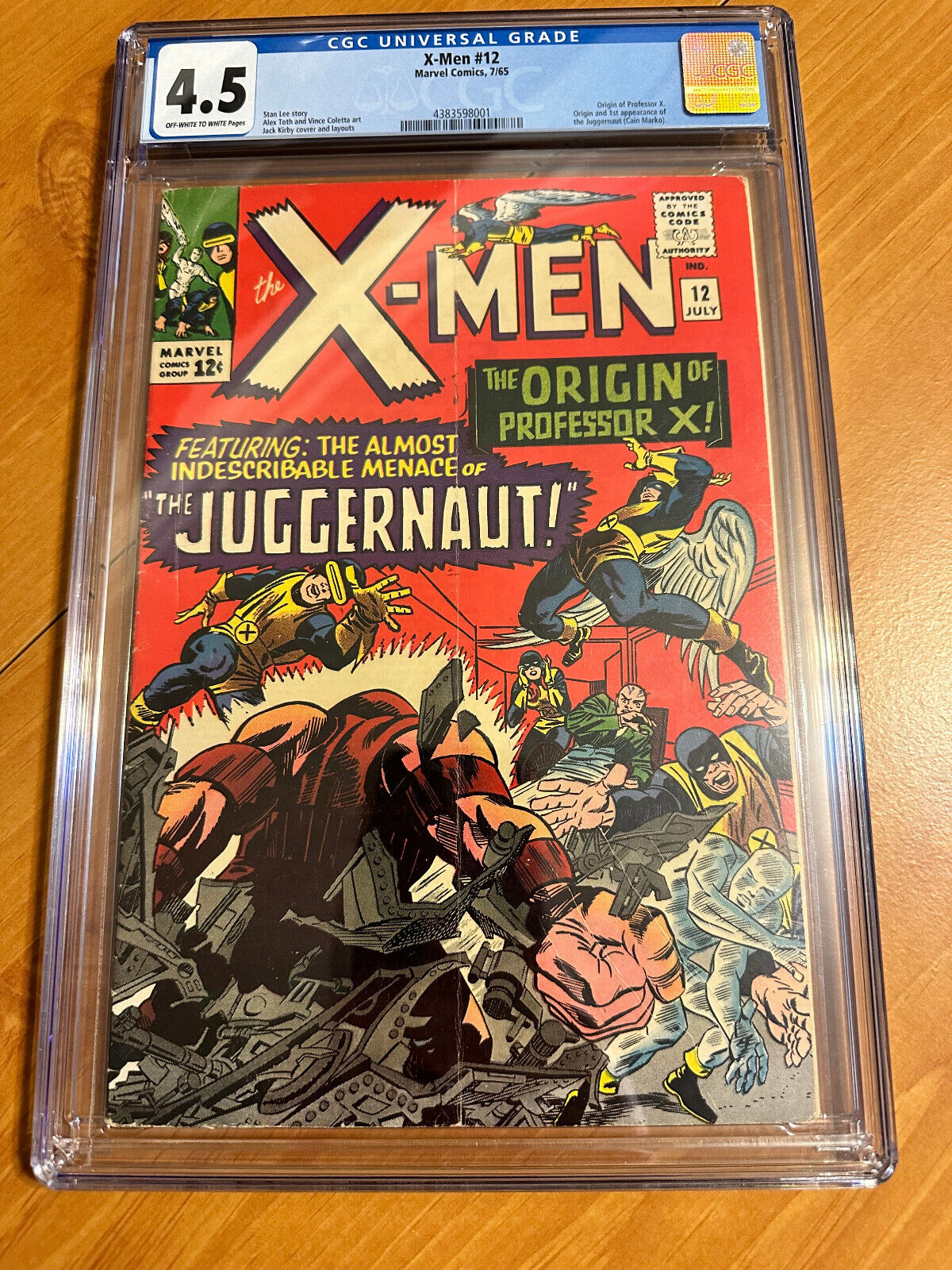 X-Men #12 CGC 4.5 1st Appearance Juggernaut Origin of Professor X