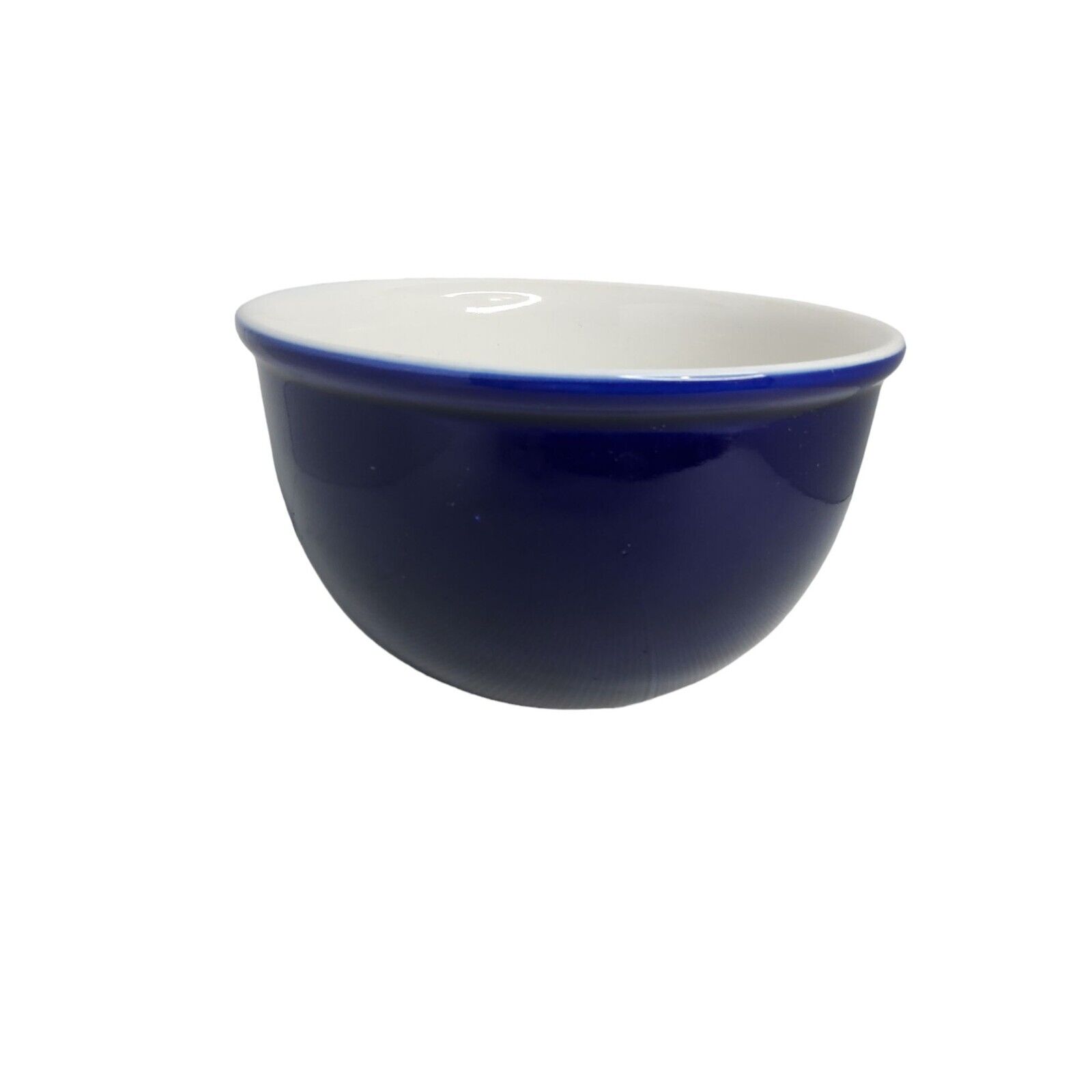 vintage large cobalt blue ceramic kitchen mixing bowl