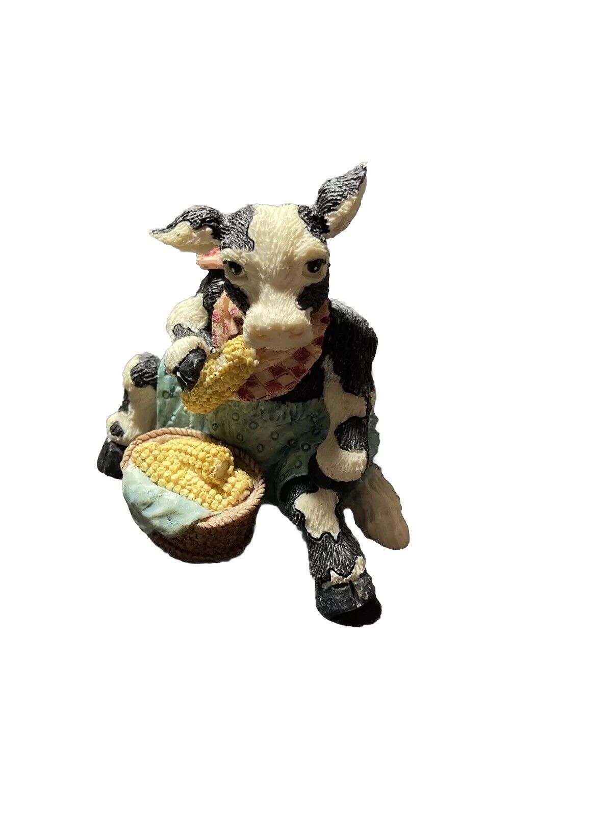 Ganz Cowtown Jethro Bovine Figurine Cow Eating Corn On The Cob 3\