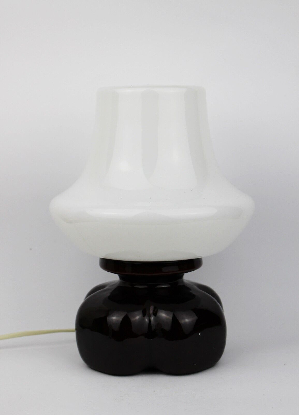 Vintage 1960s Retro Ceramic & Glass Table Lamp Czechoslovakia Mid Century