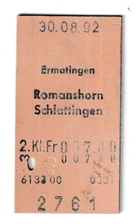 SWITZERLAND      *         Ermatingen    -  Romanshorn           1992