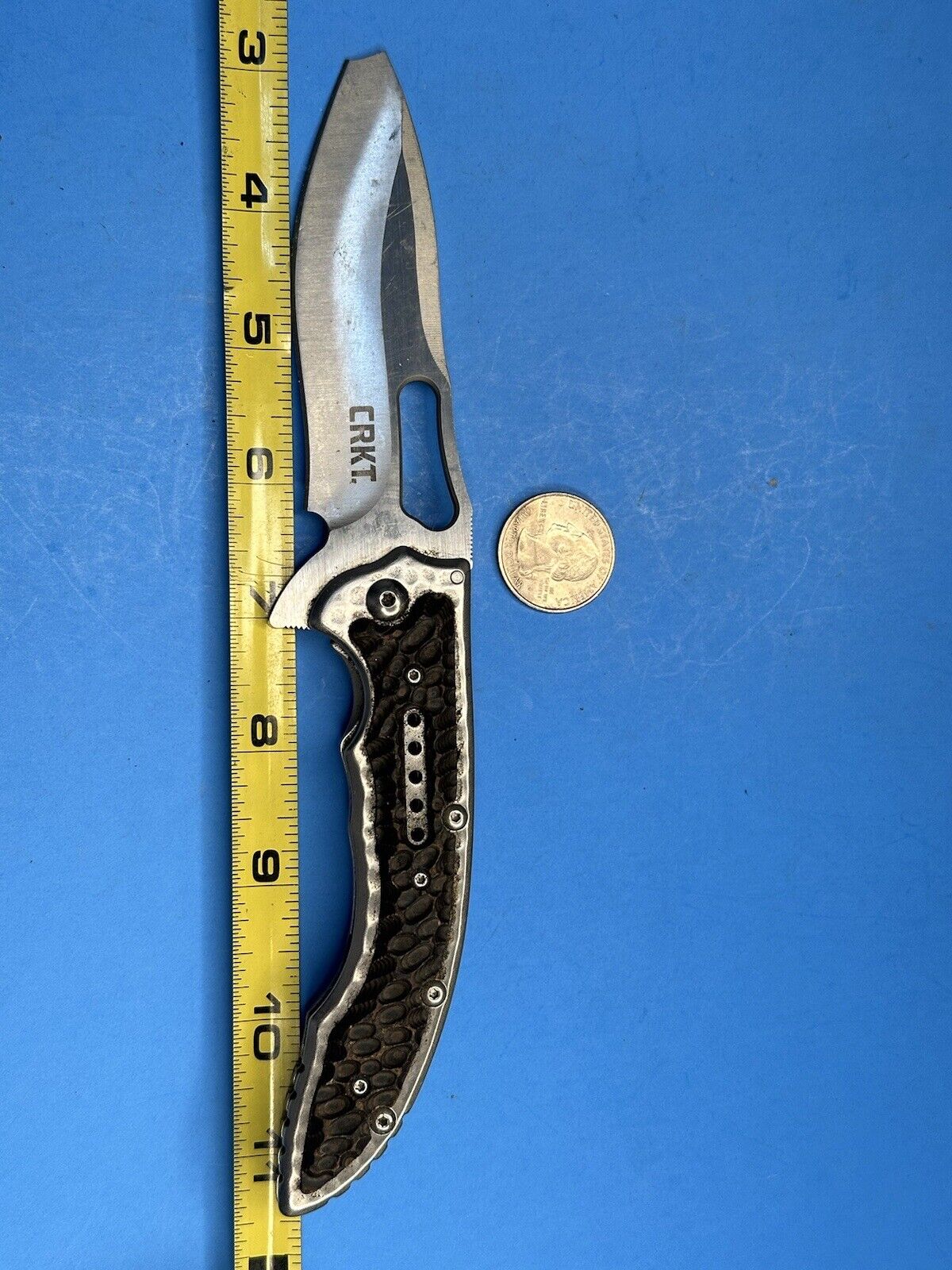 CRKT Fossil 5470 Ikoma Design Folding Pocket Knife Broken Tip.  #98A