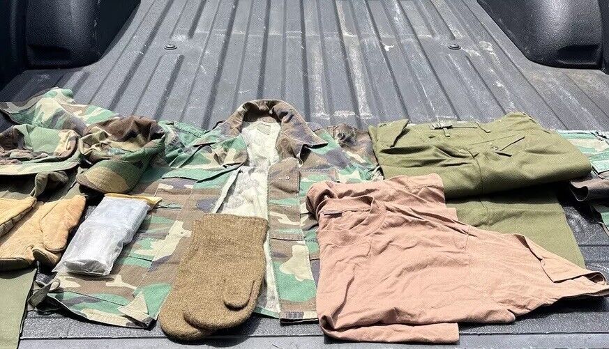 Lot Of Army Uniforms & Accessories Including Hats Glove Pants Shirts & More