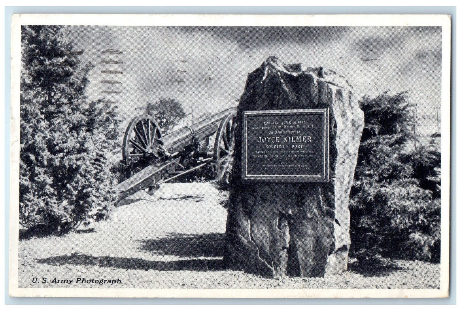 1953 Memorial Tablet Honoring Joyce Kilmer New Brunswick New Jersey NJ Postcard