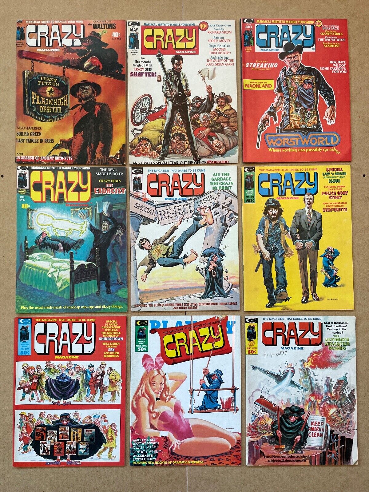 Crazy Magazine #3-11 HUGE LOT OF 9 (1973-1975)  Great value, wow