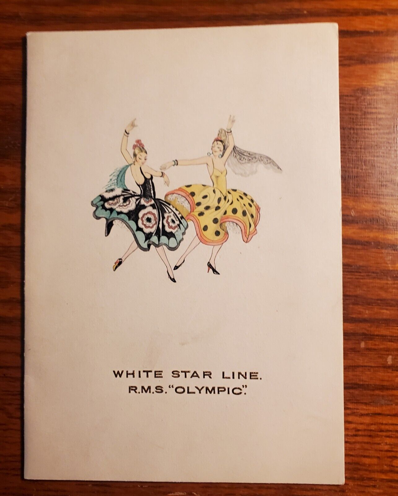 White Star Line RMS Olympic  Menu + Dance Programme 1929  steamship Titanic