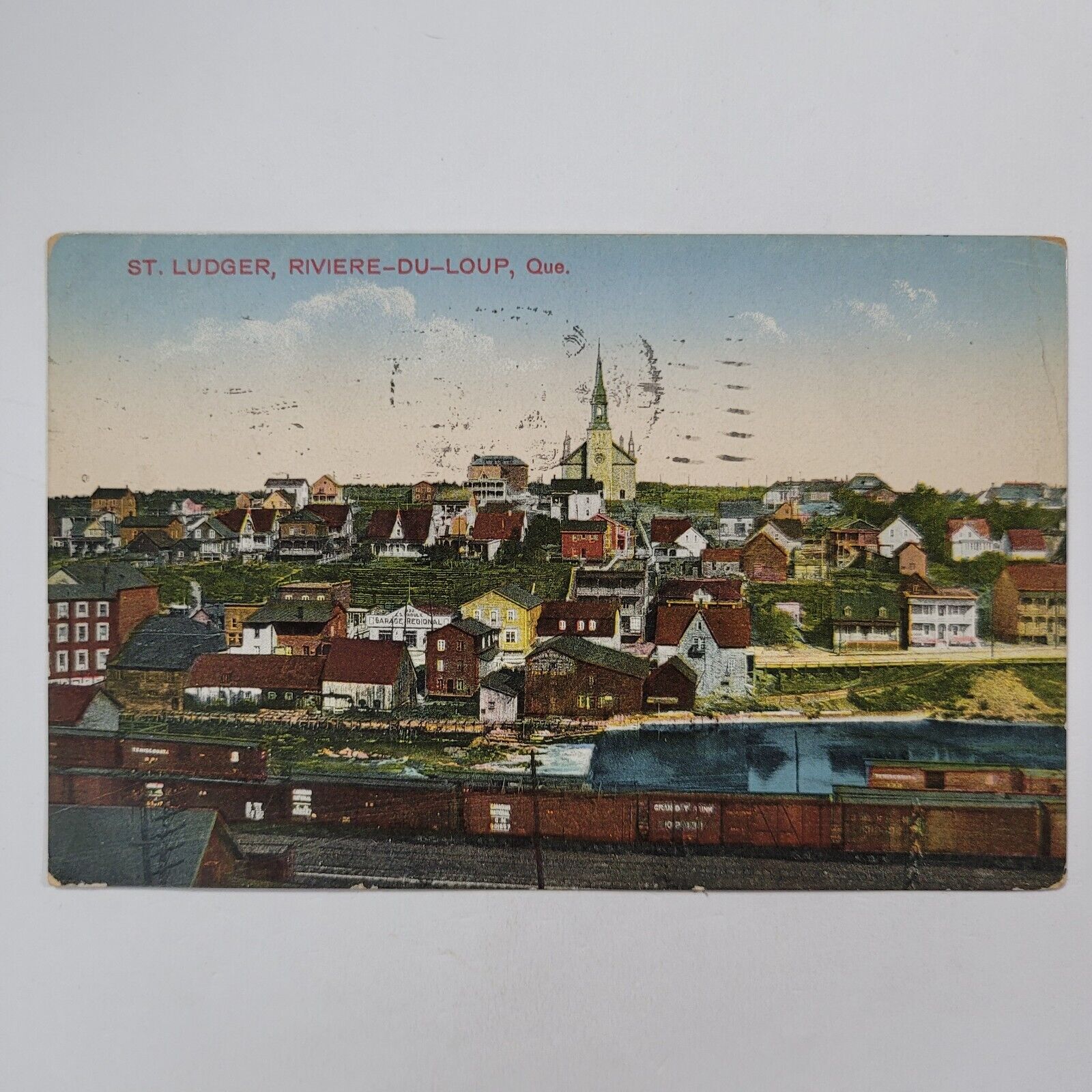 St. Ludger Riviere Du Loup Quebec Vintage Postcard Marked 1926 Birds Eye View