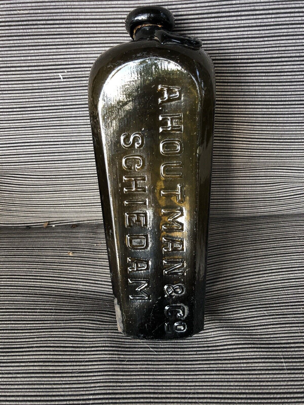 A. Houtman & Co Schiedam antique Green Glass Case Gin Bottle Schnapps