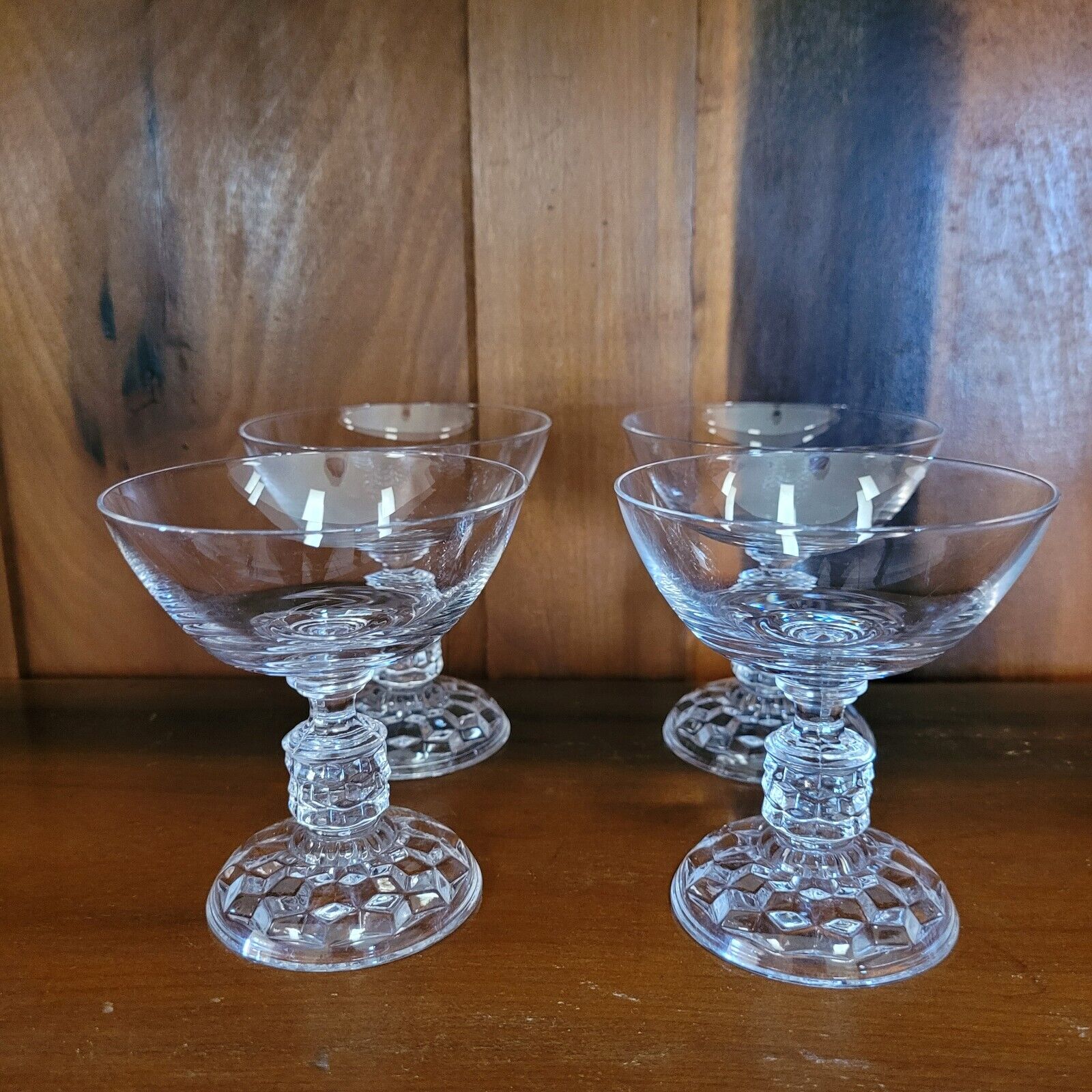 Fostoria #5056 AMERICAN LADY Water & Champagne - 4pcs Vintage Clear 4\