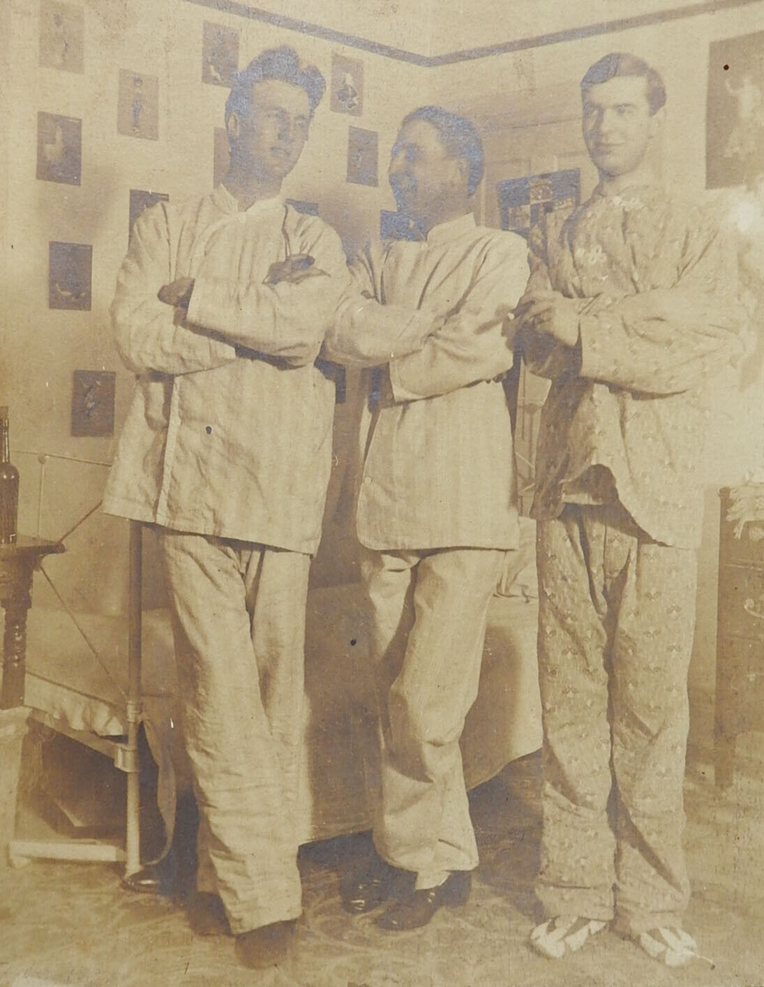 Antique Vintage Photograph Pajama Boys Silly Guys in PJs Pinups