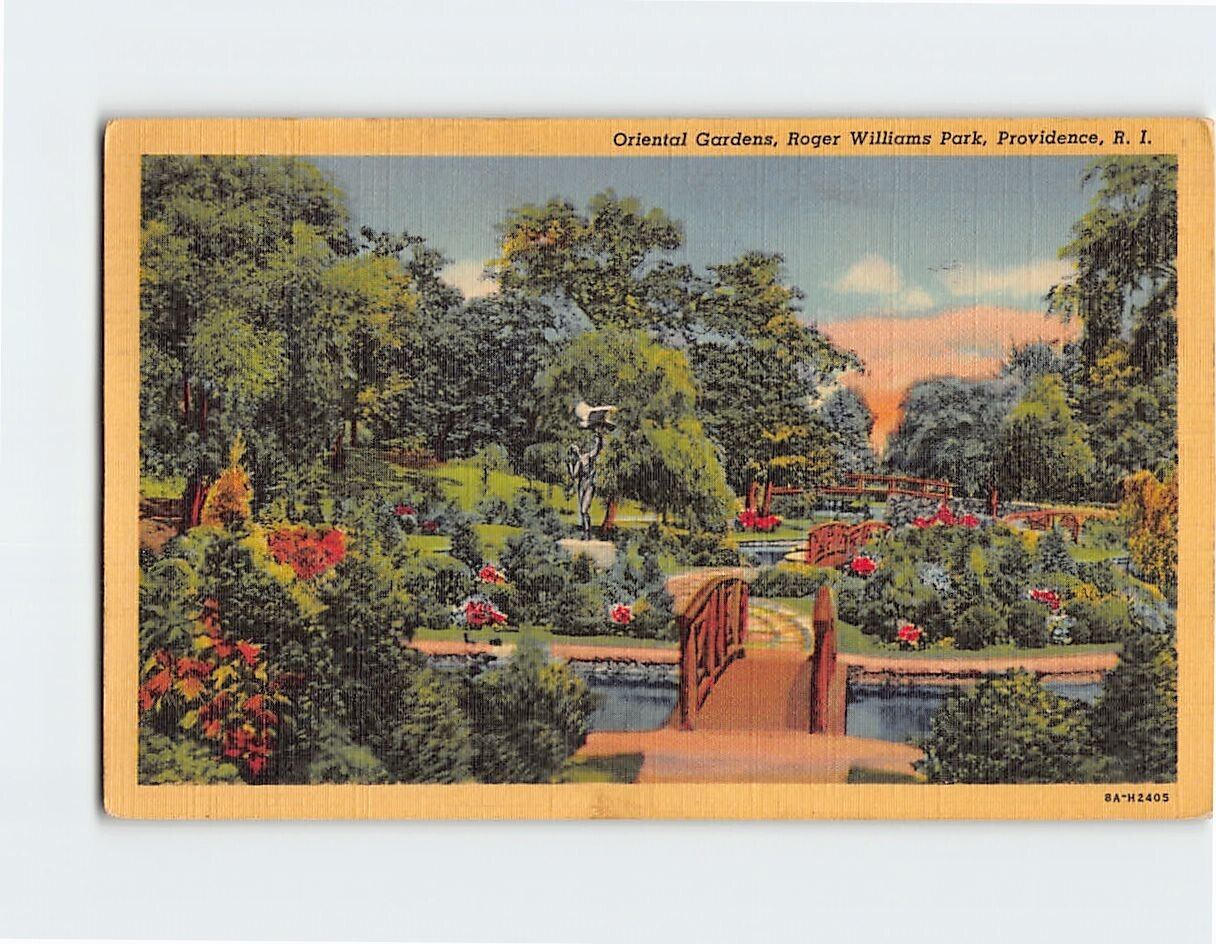 Postcard Oriental Gardens Roger Williams Park Providence Rhode Island USA