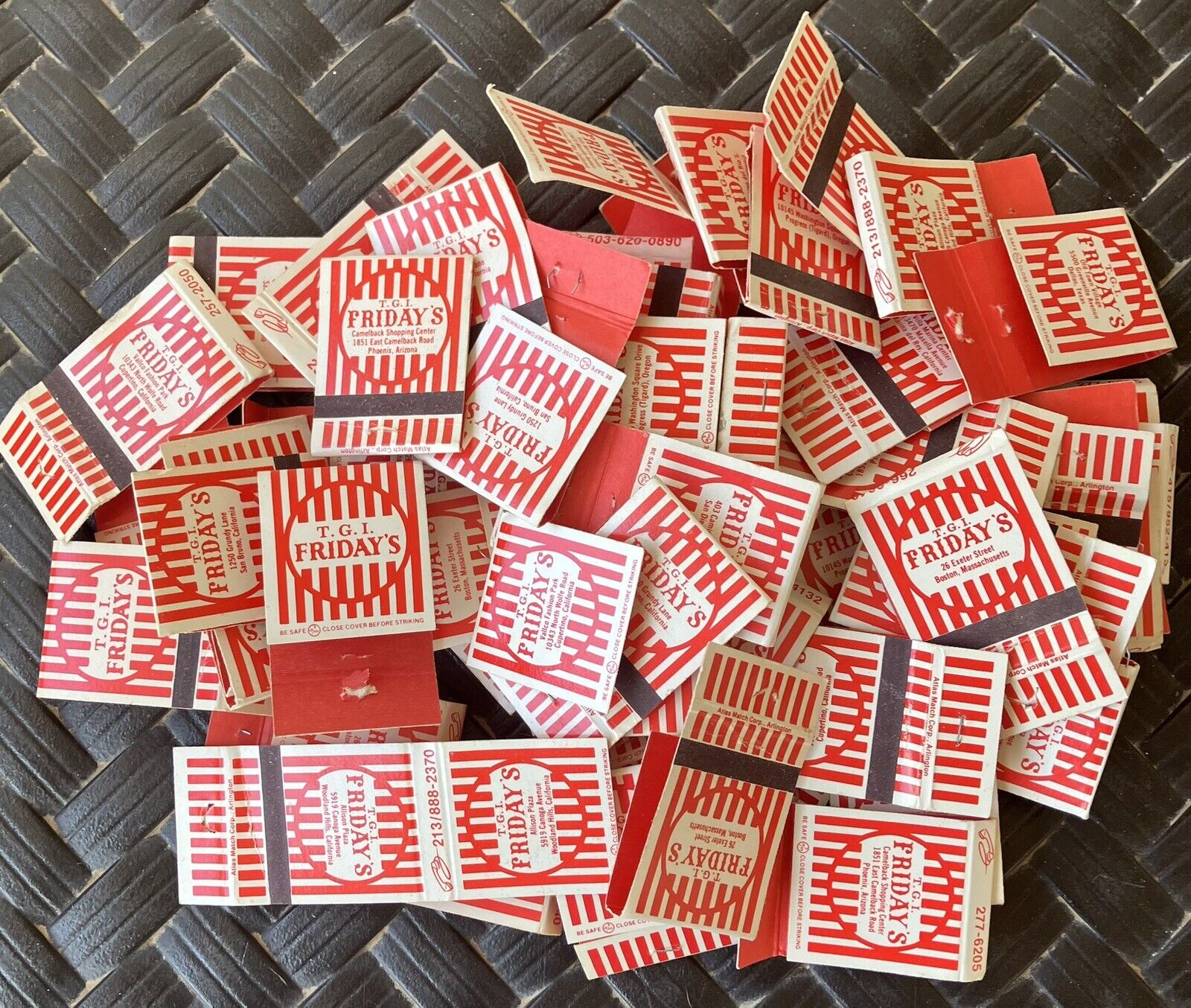 Lot of 50+ Vintage Matchbooks. All from various Fridays Restaurant Locations.