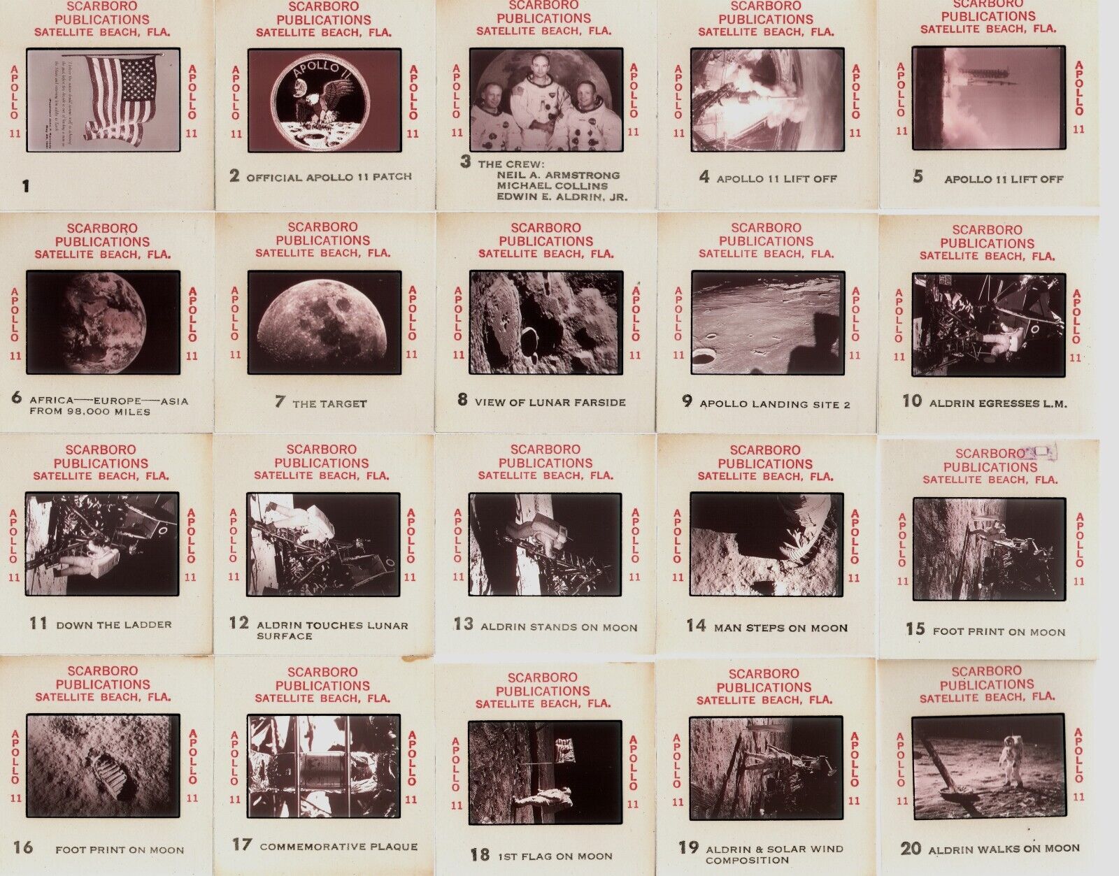 RARE 1969 APOLLO 11 PHOTOGRAPHIC SLIDES SET SCARBORO