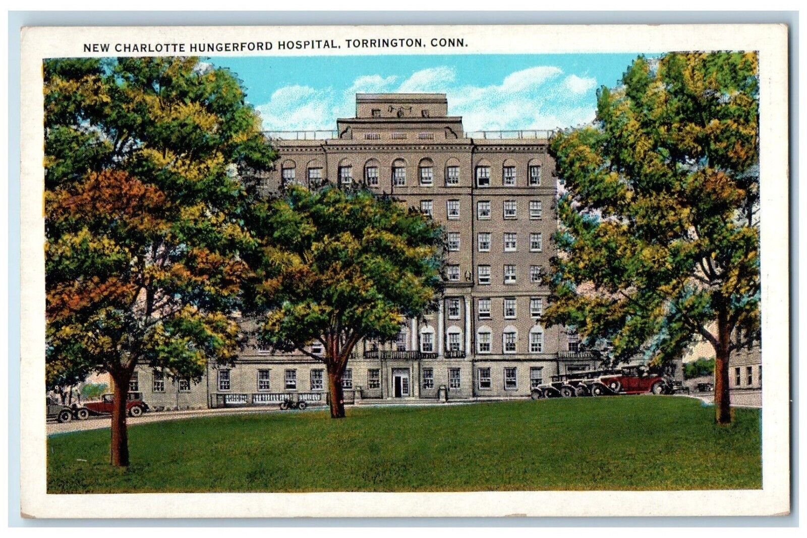c1910 New Charlotte Hungerford Hospital Building Torrington Connecticut Postcard