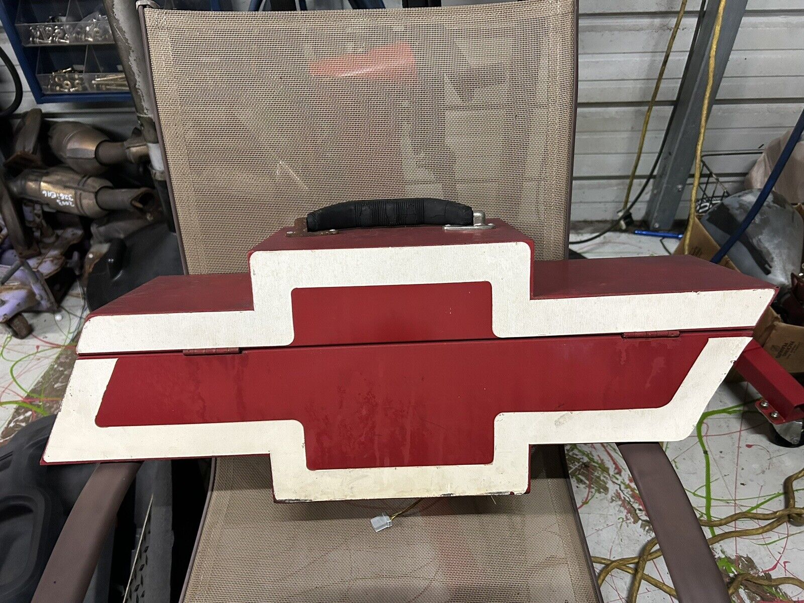 Chevy Metal Toolbox Go Boxes GM Chevrolet Bowtie Display Sign Goboxes