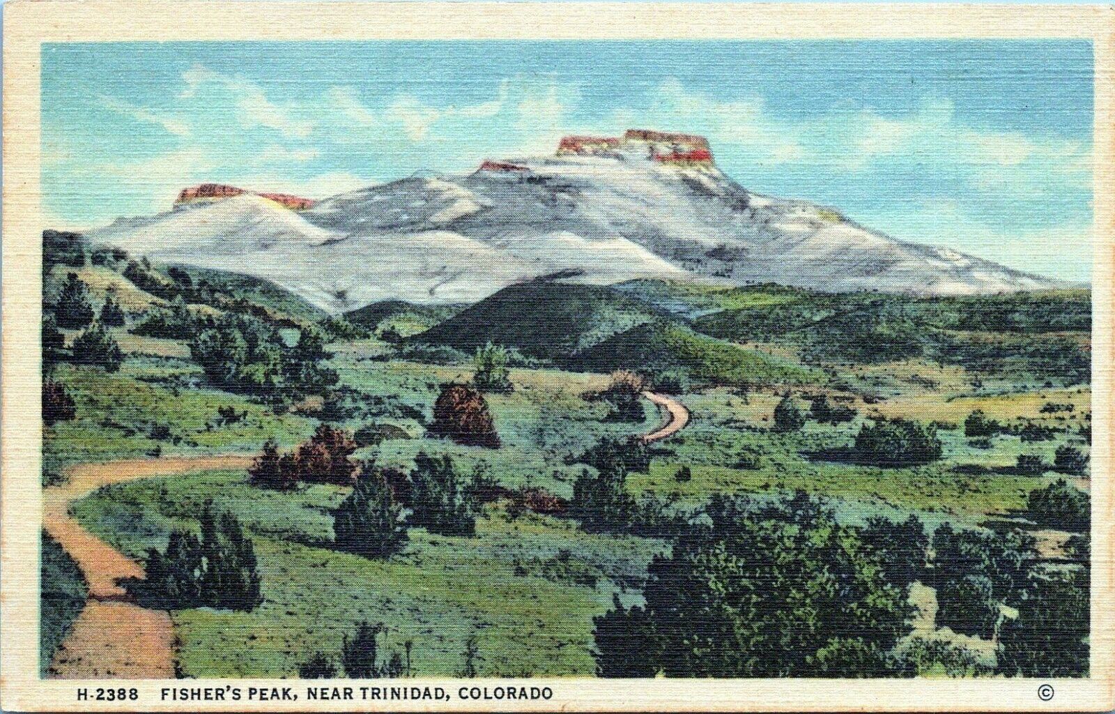 Fisher\'s Peak Near Trinidad H-2388 Postcard  7A-H670 Unposted