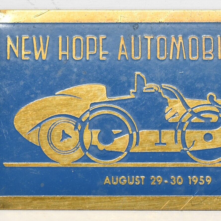 1959 New Hope Automobile Show Antique Car Auto Club Pennsylvania Plaque