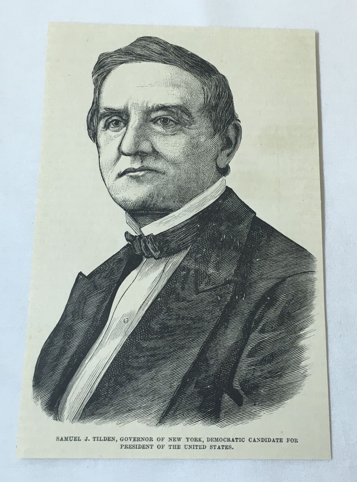 1876 magazine engraving ~ SAMUEL J TILDEN Democratic nominee for President