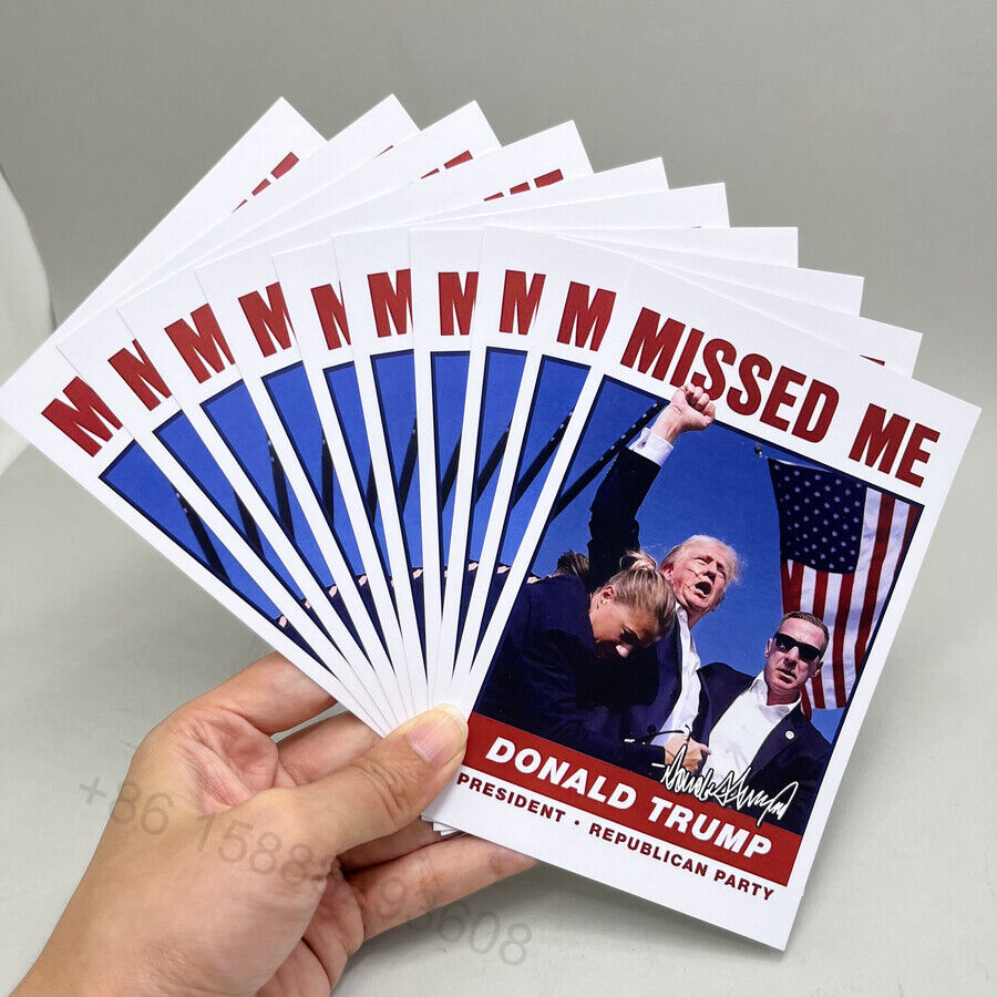 10pc Donald Trump 2024 Shooting Failed Assassination Card missed me US president