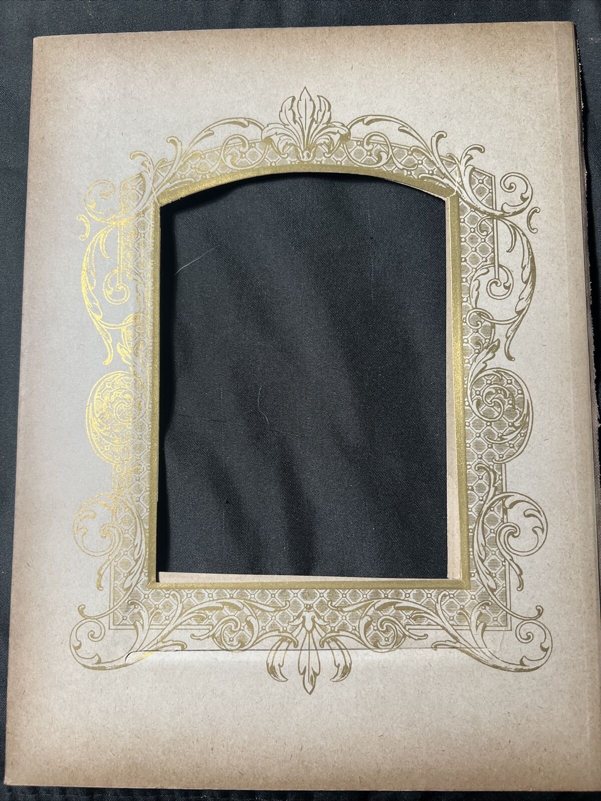 1880 Cabinet Card Album Page HTF GOLD FILIGREE for Framing Antique Photos