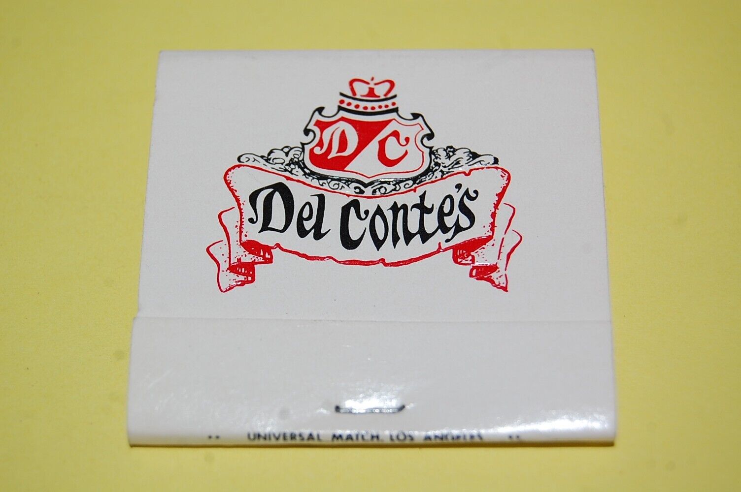 Del Conte's Restaurant in Torrance, CA Vintage Full Unstruck Embossed Matchbook