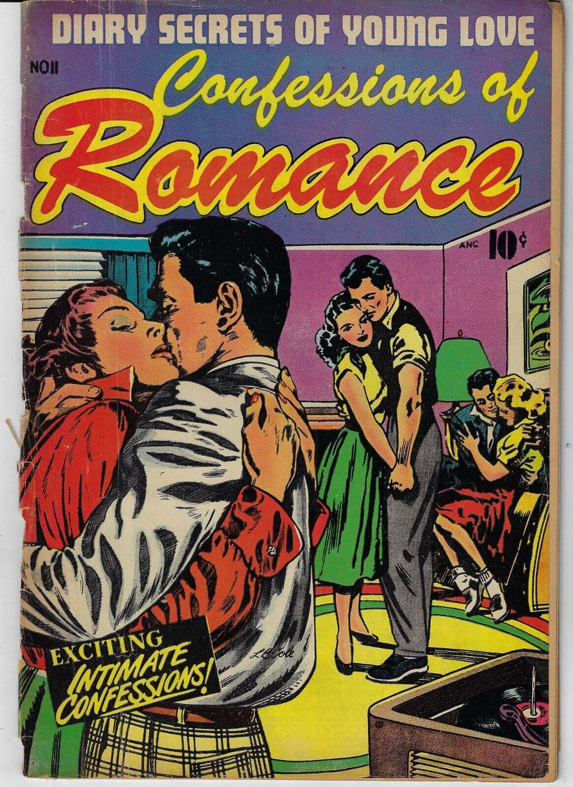 CONFESSIONS OF ROMANCE # 11 STAR PUB 1954 VERY RARE L.B. COLE COVER LAST ISSUE