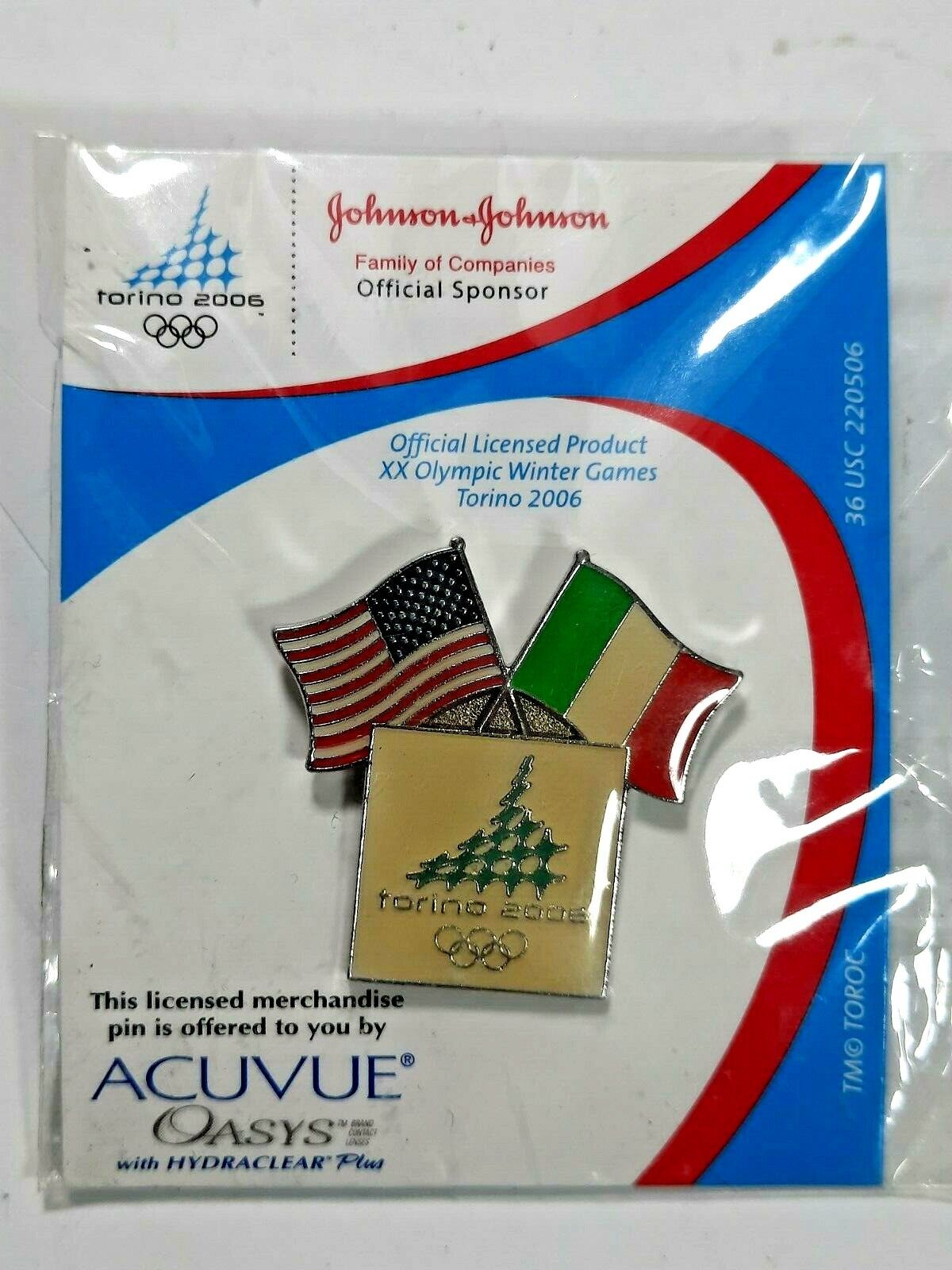 Johnson & Johnson TORINO 2006 Olympic Pin souvenir  sealed