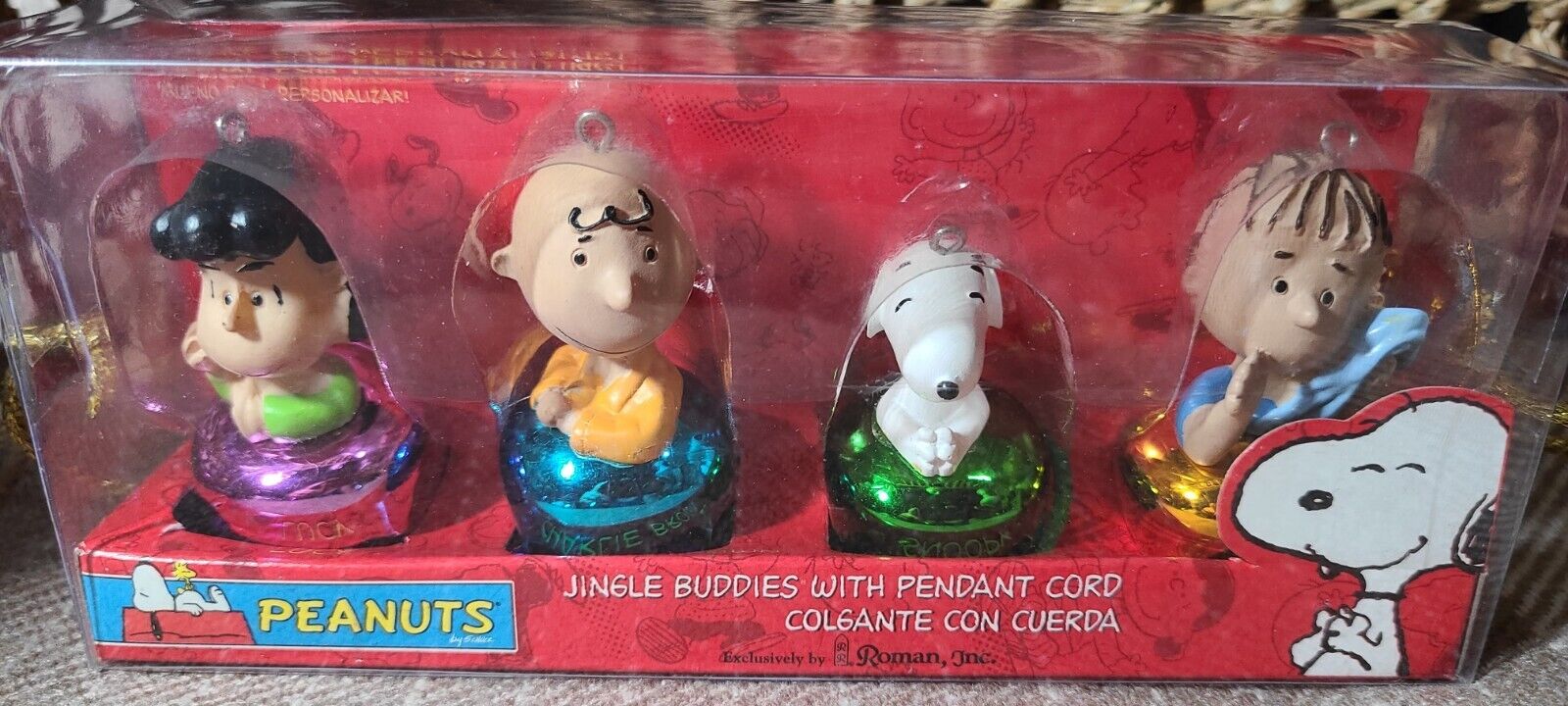 Peanuts Charlie Brown Christmas Jingle Buddies With Pendant Cord Ornaments NIB