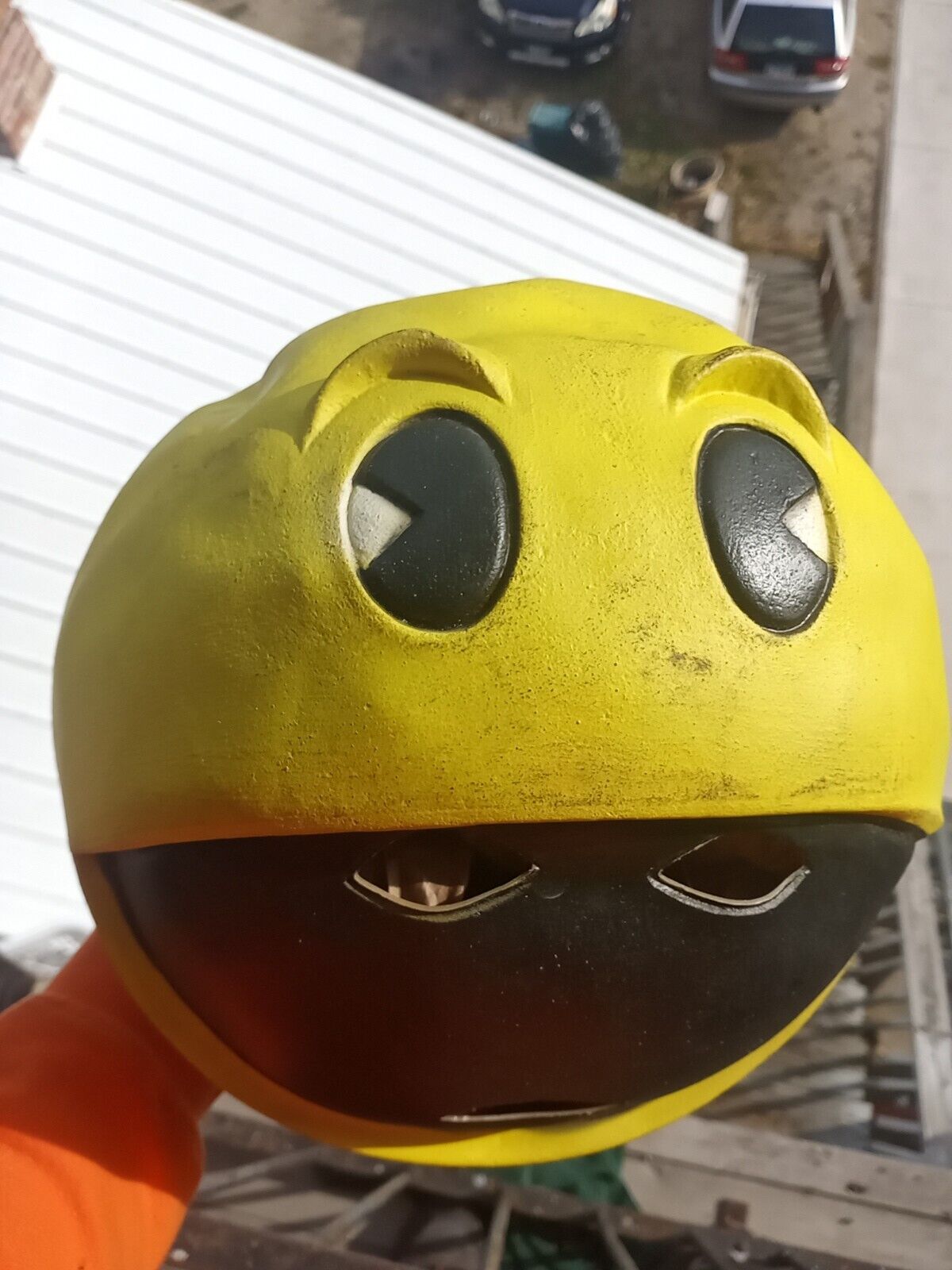 Vintage Pac-Man Rubber Adult Halloween Mask 1980 Bally Midway Cesar