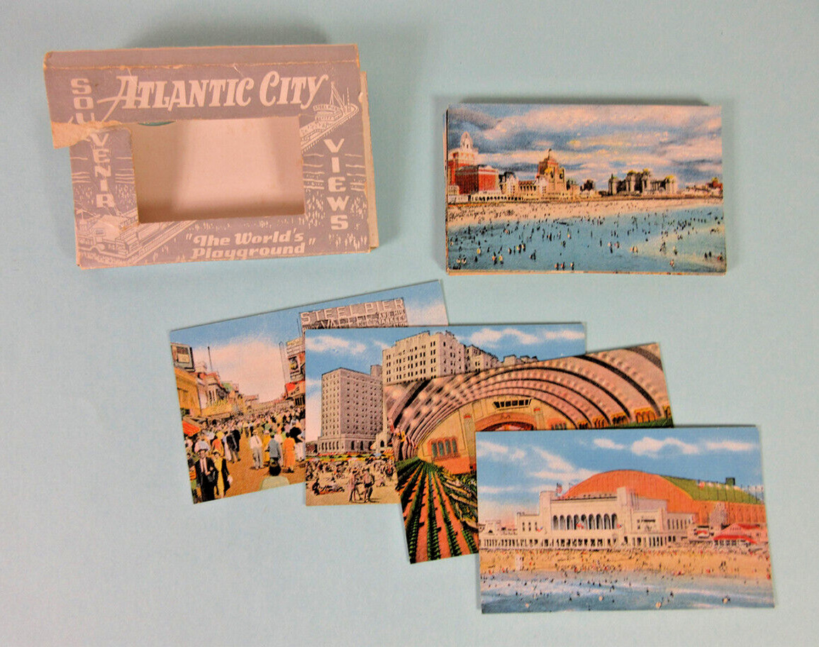 Vtg. Atlantic City Souvenir Views 16 Mini Postcards. Copyright Fred Hess and Son