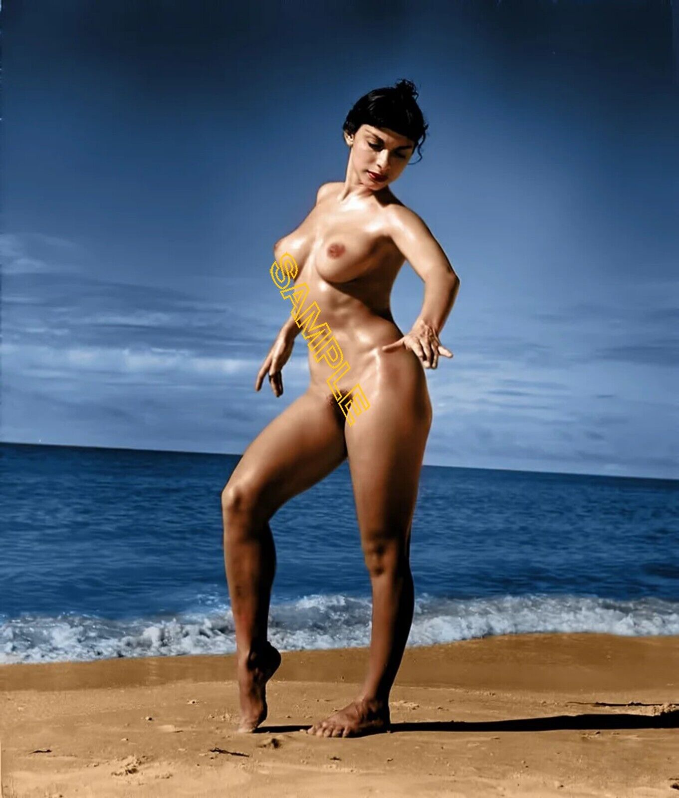 Shirley Levitt nude on the beach  model reproduction  Photo