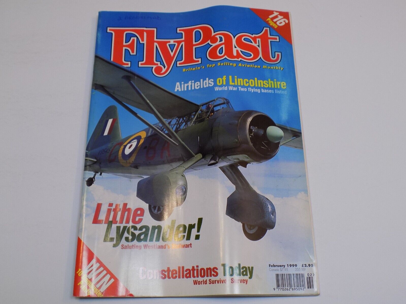 Fly Past Magazine Feb 1999 Lincolnshire Lysander Constellation Survivor Airfield